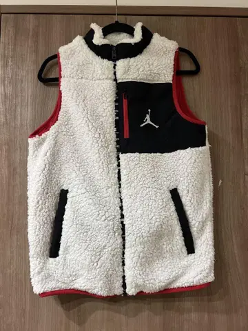 Jordan 플리스 베스트 화이트/블랙/레드