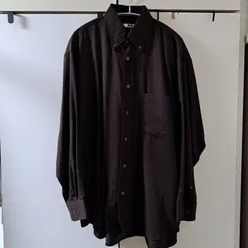 UNIQLO U 드레이프 셔츠 M 사이즈 다크 브라운