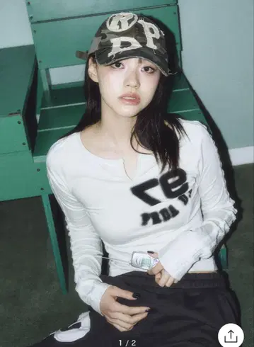 PRENDA 한국 레이스 넥 버튼 긴팔
