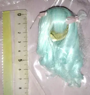 4인치 인형 가발 연한 녹색