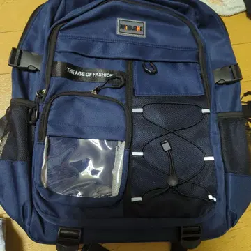 네이비 메쉬 포켓 부착 럭색/백팩 길이 42