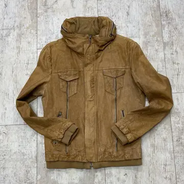 1st avenue 라이더 가죽 자켓 L 카멜 한국