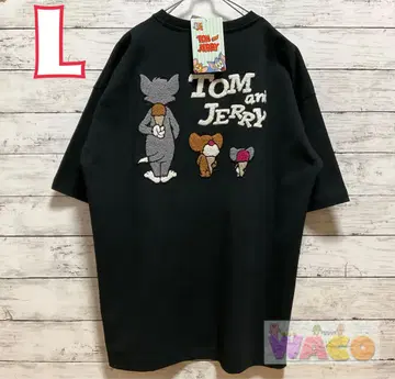 톰과 제리 남성용 반팔 티셔츠 의류 치즈 애니메이션 자수 L 사이즈