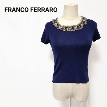 FRANCO FERRARO 프린지 꽃무늬 반팔 티셔츠
