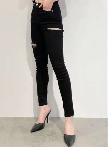 GYDA H/W 사이드 립드 컬러 스키니 팬츠