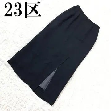 23구 레이온 사이드슬릿 롱 스커트 블랙 38 B186