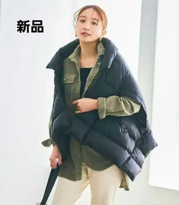새상품 24AW 리사이클 폴리에스테르 옷깃 달린 다운 스톨