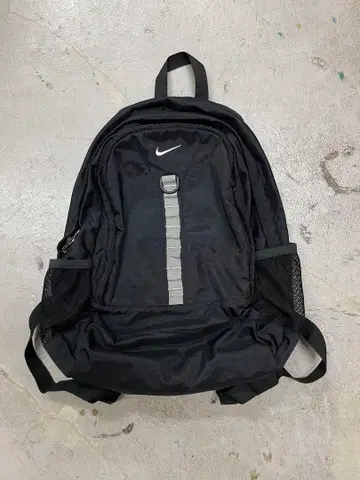 90s NIKE 나이키 백팩 블랙 센터 로고 자수 y2k