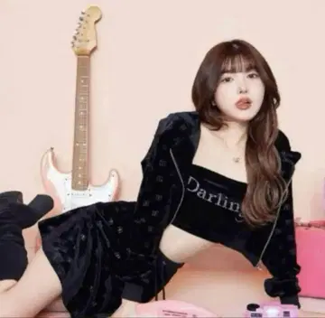 다리치 벨로아 로고 미니 스커트 세트 프리 블랙 FREE BLACK