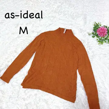 아쉬 이데알 M 오렌지 스웨터 스트라이프 레이온 성숙/러블리 워셔블