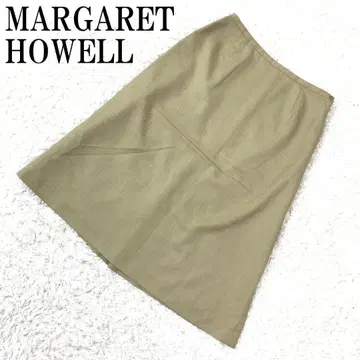 마가렛호웰 울 100% 사다리꼴 스커트 베이지 II B187