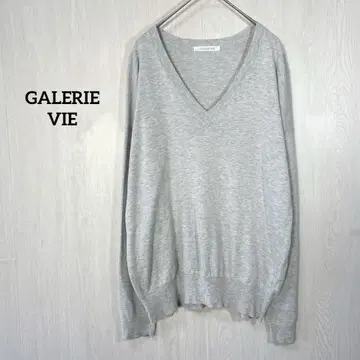 GALERIE 갤러리 바이 니트 스웨터 V넥 그레이 무지 ML