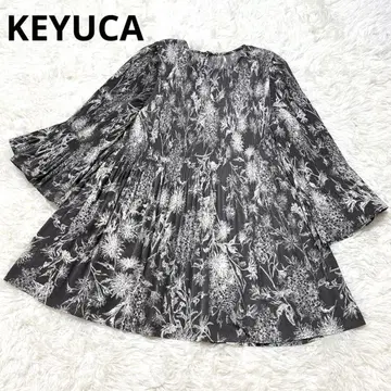 KEYUCA 케유카 꽃무늬 7분 소매 블라우스 F 그레이
