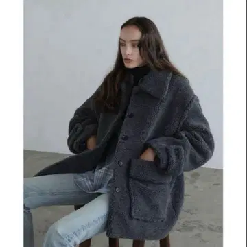 그레이 보아 자켓 플리스 자켓