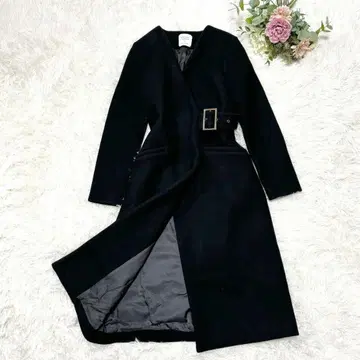 [ 새상품급 ] 유나이티드 도쿄 하토메 벨트 코트 2way 노카라 롱