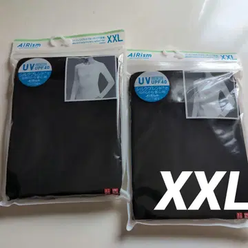 유니클로 AIRism UV컷 크루넥 긴팔 T셔츠 XXL 2장 실크