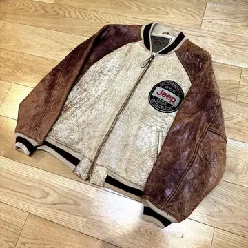 [ Jeep ] 바시티 자켓 80s 가죽 자켓 착용컷 있음
