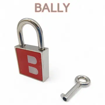 발리 BALLY 카데나 열쇠 자물쇠 실버 x 빨간색 x 화이트 새상품급