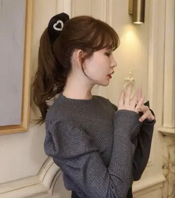 herlipto Crystal Heart Velour Chouchou