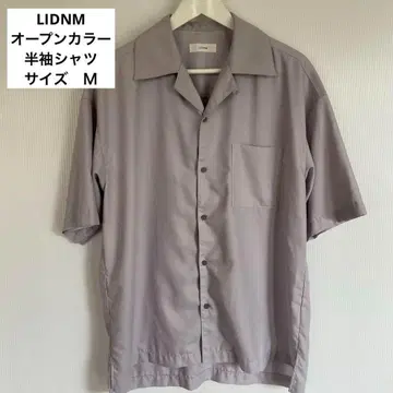 LIDNM 리드럼 오픈 카라 반팔 셔츠 M 라이트 그레이