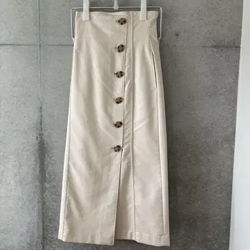 아이보리 버튼 타이 스커트