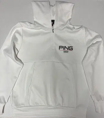 PING 후드 부착 후드티 맨투맨 화이트 M 사이즈