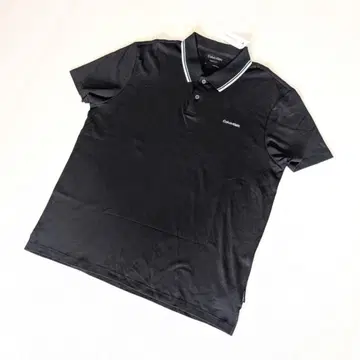 Calvin Klein 피케 셔츠 L 블랙 원포인트 로고 골프 반팔