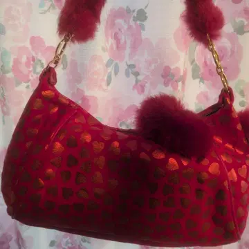 사만다 타바사 하트 무늬 빨간색 숄더백