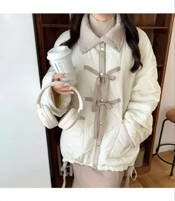 mily bilet 리본 퀼팅 다운