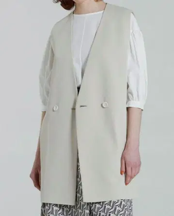 Ballsey/보르지 드라이암젠 V넥 베스트 베이지 36