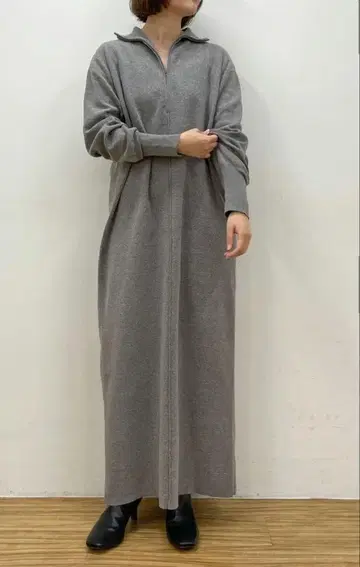 Omekashi 하프 지퍼 니트 원피스