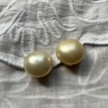 프랑스 빈티지 크림색 클립식 펄 귀찌