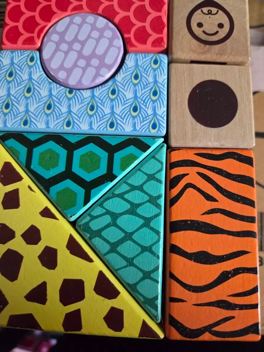 Animal Print Wooden Blocks Set of 2