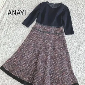 새상품급 ANAYI 아나이 트위드 도킹 원피스 포멀 size 36