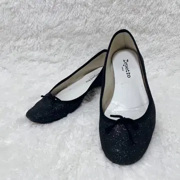 Repetto 레페토 발레 슈즈 38 블랙 라메 플랫슈즈