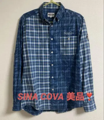 SivaCora 긴팔 체크 셔츠 블루 계열 새상품급