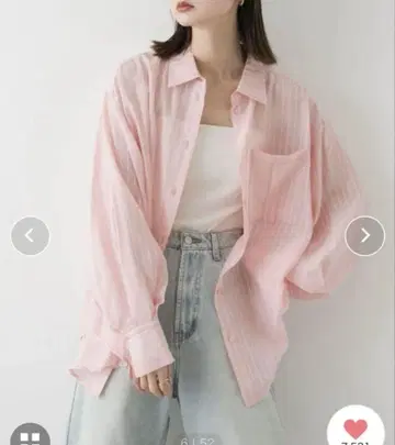턱 포켓 시어 스트라이프 셔츠