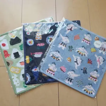 페이 타월 손수건 3개 세트 핫케요이 오스시 오무스비코로리