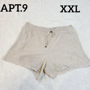 APT.9 [ XXL ] 숏팬츠 베이지 린넨 혼방 사라사라 얇은 소재