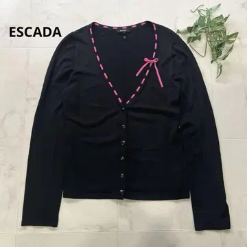 ESCADA 리본 포함 가디건 사이즈 36 블랙 에스카다