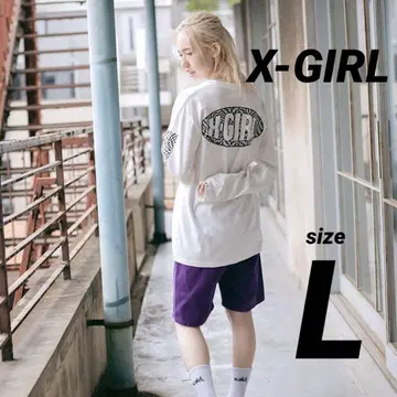 [ 엑스걸 ] 긴팔 상의 체커 화이트 L