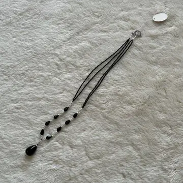블랙 비즈 롱 목걸이