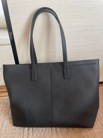 천연 가죽 토트백 블랙