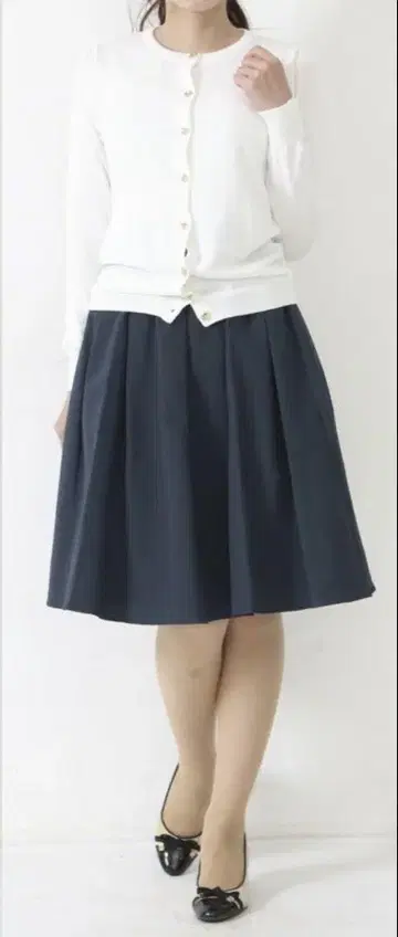 Clease 그로그랭 풍성한 스커트 무릎 아래 58cm 기장