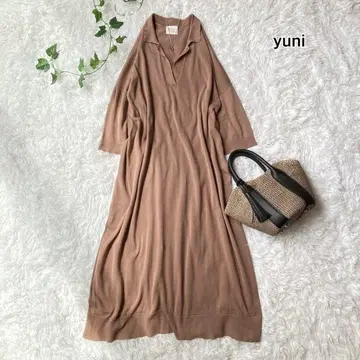 yuni 롱 원피스 니트 브라운 FREE