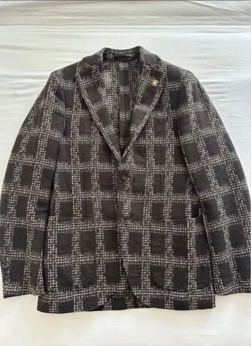 LARDINI 체크 무늬 테일러드 자켓 42 사이즈
