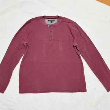 BANANA REPUBLIC 버건디 L 헨리넥 긴팔 셔츠