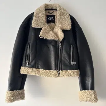 ZARA 더블 페이스 자켓 숏 기장 라이더 무스탕