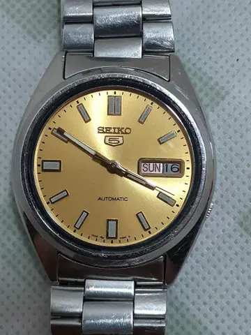 SEIKO 자동 와인딩 시계 골드 다이얼