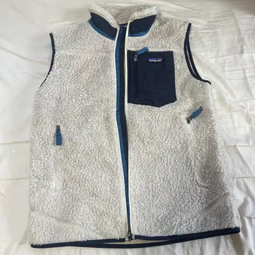 patagonia 플리스 베스트 M 화이트/네이비